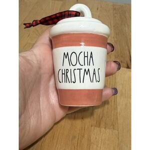 NEW Rae Dunn MINI MUG Mocha Christmas Ornament 4” Ceramic